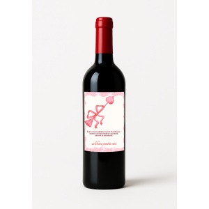 Sticlă de Vin Roșu Personalizată Valentine’s Day cu Mesaj Romantic