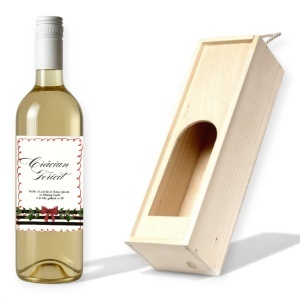 Sticlă Personalizată Crăciun „Crăciun Fericit” – Model Elegant cu Fundiță și Ilex - Img 3