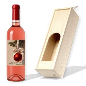 Vin personalizat cu glob roșu, perfect pentru a dărui magie de sărbători.