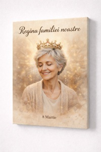 Tablou canvas pentru Mama „Regina familiei noastre” – cadou de 8 Martie