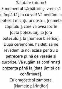Text botez 8