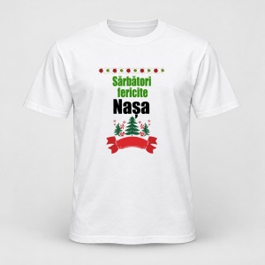 Tricou personalizat Sarbatori fericite nasa, model verde