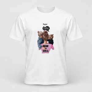Tricou personalizat Super mama, mom of girls