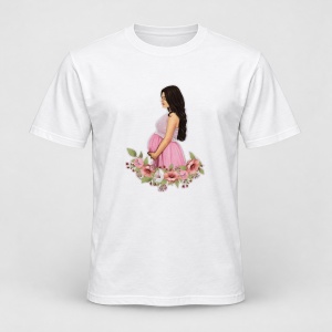 Tricou personalizat Viitoare mămică – flori roz