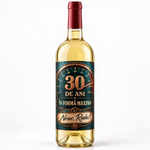 Vin alb personalizat aniversar – 30 de ani – În formă maximă