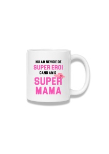 Cană ceramică 380 ml – Am o super mama – roz