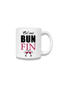 Cană ceramică 380 ml – Cel mai bun fin – pahare de vin