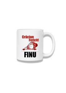 Cană ceramică 380 ml – Crăciun fericit, finu – Moș Crăciun