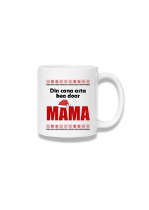 Cană ceramică 380 ml – Din cana asta bea doar mama – motive roșii