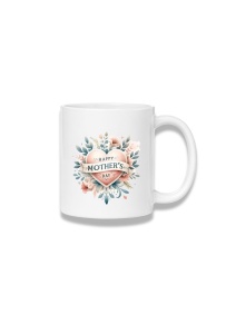 Cană ceramică 380 ml – Happy Mother's Day – inimă florală