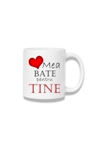 Cană ceramică 380 ml – Inima mea bate pentru tine