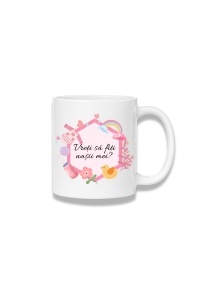 Cană ceramică 380 ml – Vreți să fiți nașii mei? – roz