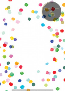 Invitație Botez B165 - Confetti Multicolor Pictat Manual