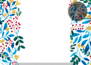 Invitație Botez B383 - Model Floral Folk