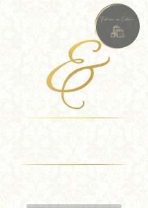 Invitație nuntă crem cu simbol & elegant
