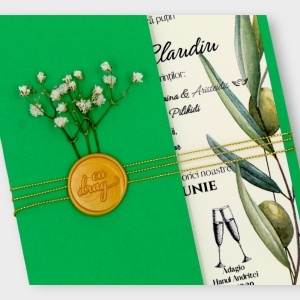 invitatie-nunta-cu-plic-verde-si-decor-cu-masline