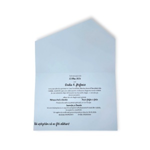 Invitație nuntă elegantă albastru deschis cu plic și sigiliu – invitații nuntă personalizate premium - Img 2