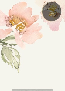 Invitație nuntă florală pastel cu floare roz pal