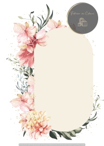 Invitație nuntă florală pastel cu flori roz și bej