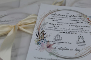 Invitație nuntă fontă crem - Img 2