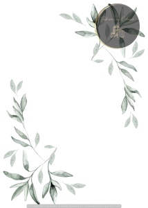 Invitație nuntă minimalistă cu ramuri verzi