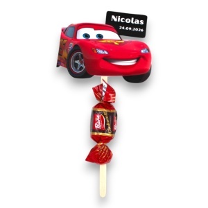 Mărturie de Botez Mașinuțe Cars – Model Lightning McQueen cu Bomboană Inclusă