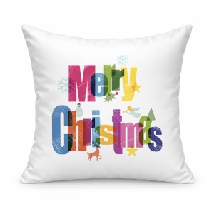 Pernă personalizată Merry christmas color