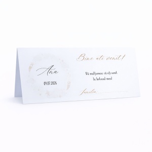 Plic pentru bani botez elegant minimalist personalizat | Plic pentru dar auriu cu stele și nori