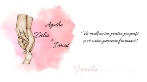 Plic pentru bani botez cu design emotional mama si copil in culori pastel