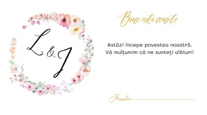 Plic pentru bani nunta cu design floral delicat in nuante pastel