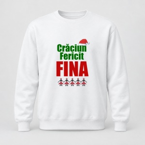 Pulover personalizat Craciun fericit fina, model 2