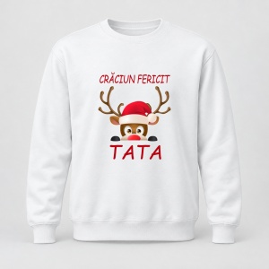 Pulover personalizat Craciun fericit tata, model ren