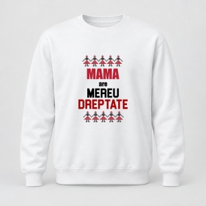 Pulover personalizat Mama are mereu dreptate, motive traditionale