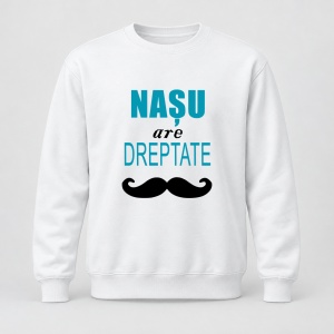 Pulover personalizat Nasu are dreptate, model albastru