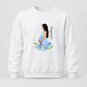 Pulover personalizat Pregnant woman, happiness blue