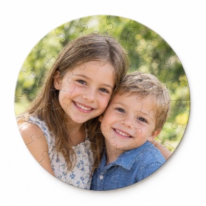 Puzzle rotund personalizat cu fotografia ta