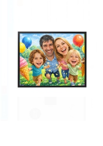 Rama foto personalizata cu poza – cadou familie fericita, parinti si copii, design vesel