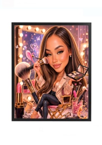 Ramă foto personalizată makeup – cadou pentru femeie pasionată de beauty, cu poză și mesaj