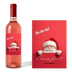 Sticlă Personalizată Crăciun cu Moș Crăciun „Ho-Ho-Ho” – Cadou Amuzant și Festiv