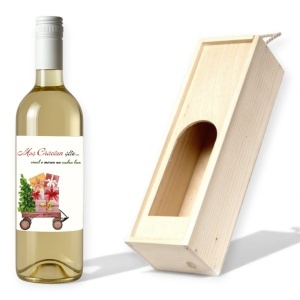 Sticlă Personalizată de Crăciun „Moș Crăciun Știe…” în Cutie de Lemn – Cadou Perfect pentru Sărbători