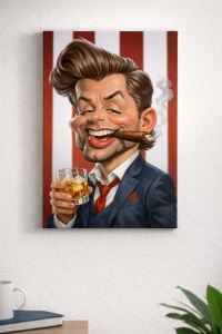 Tablou canvas personalizat – caricatură glam retro din fotografie