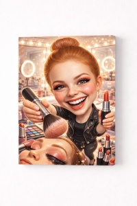 Tablou Canvas Personalizat – Makeup Artist | Caricatură Beauty Lover