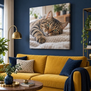 Tablou canvas personalizat cu animalul de companie – exemplu de decor 2