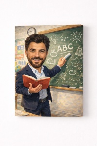 Tablou Canvas Profesor la Tablă – Cadou pentru Profesori