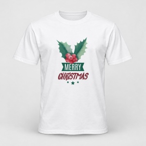 Tricou personalizat Merry christmas green and red