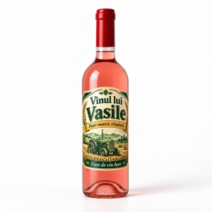 Vin roze personalizat – După muncă, răsplată – Model tractor