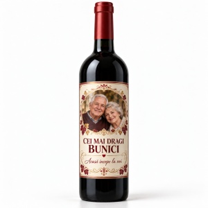 Vin personalizat pentru bunici – Cei mai dragi bunici | Cu poză