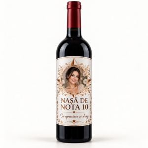 Vin personalizat pentru nașă – Nașă de nota 10 | Cu poză