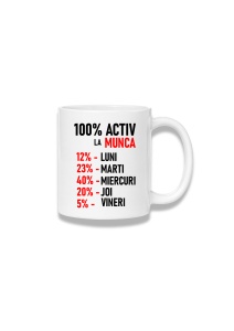 Cană ceramică 380 ml – 100% activ la muncă