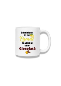 Cană ceramică 380 ml – Când viața îți dă lămâi – ciocolată